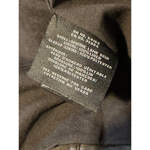 Cole Haan asymmetrical collarless black leather Jacket 100% Lamb Skin Size L - Picture 8 of 9